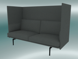 Double sofa with high back Outline (Remix 163, Black)