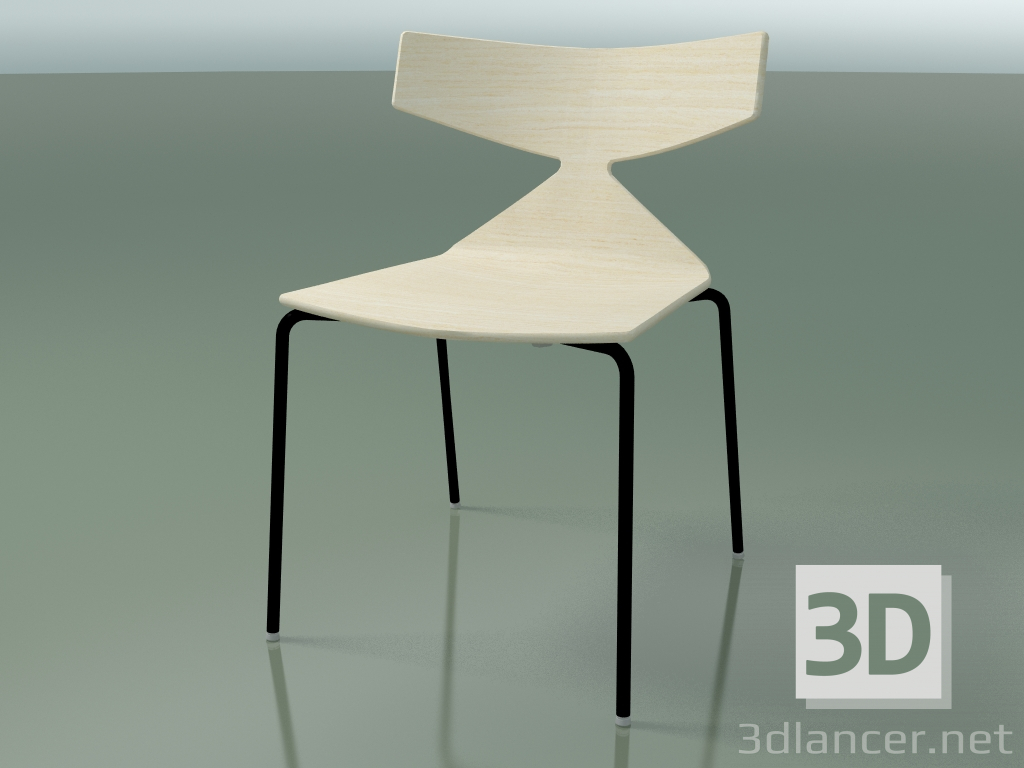 3D Modell Stapelbarer Stuhl 3701 (4 Metallbeine, Weiß, V39) - Vorschau