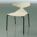 3d model Stackable chair 3701 (4 metal legs, White, V39) - preview