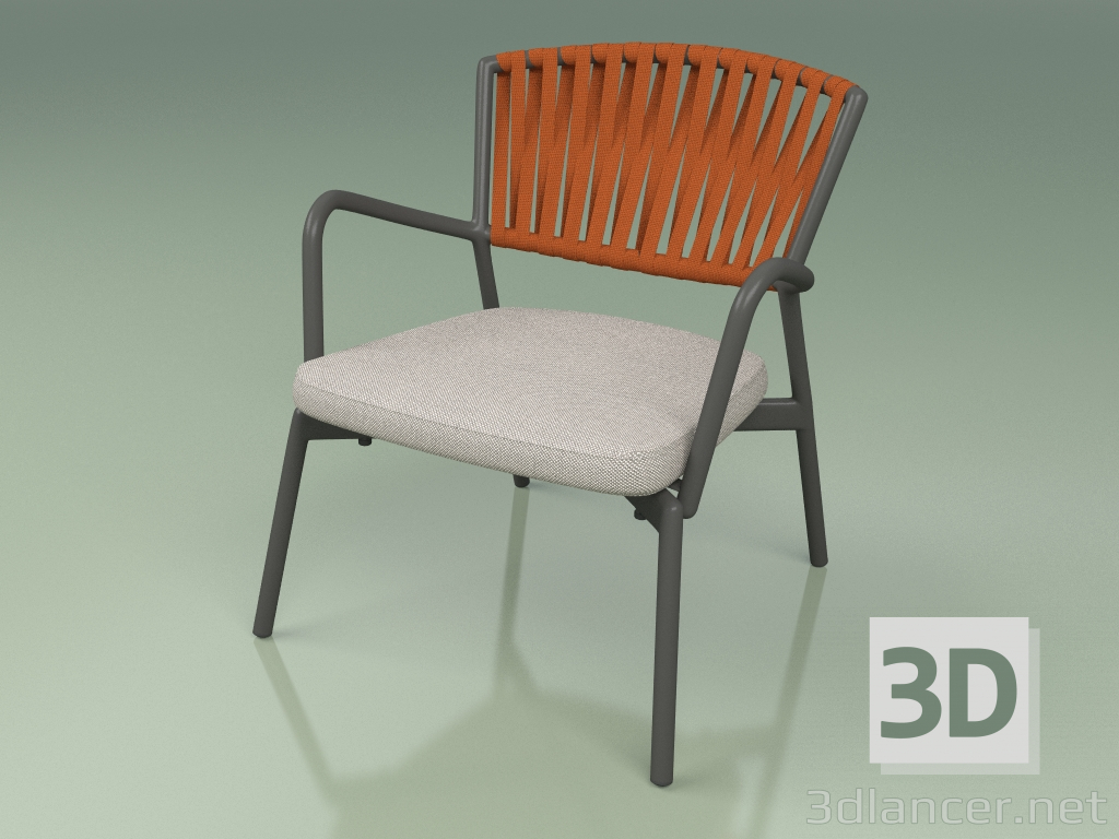 3d model Silla con asiento blando 127 (Belt Orange) - vista previa