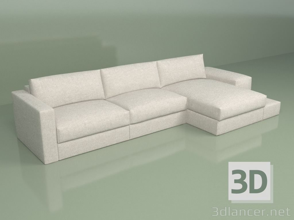 3D Modell Sofa Sanft Groß - Vorschau