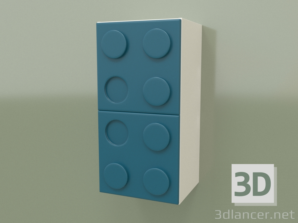 3d model Wall mounted vertical shelf (Turquoise) - preview