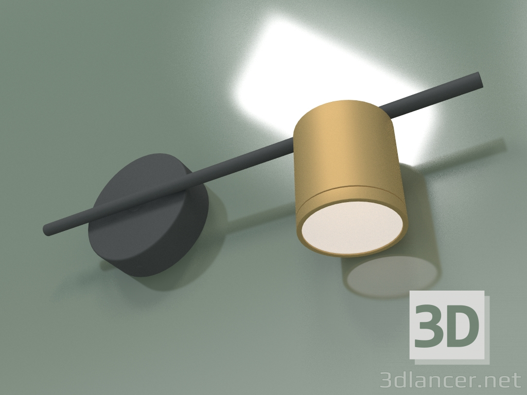 3D Modell Wandleuchte Acru MRL LED 1019 (schwarz-gold) - Vorschau