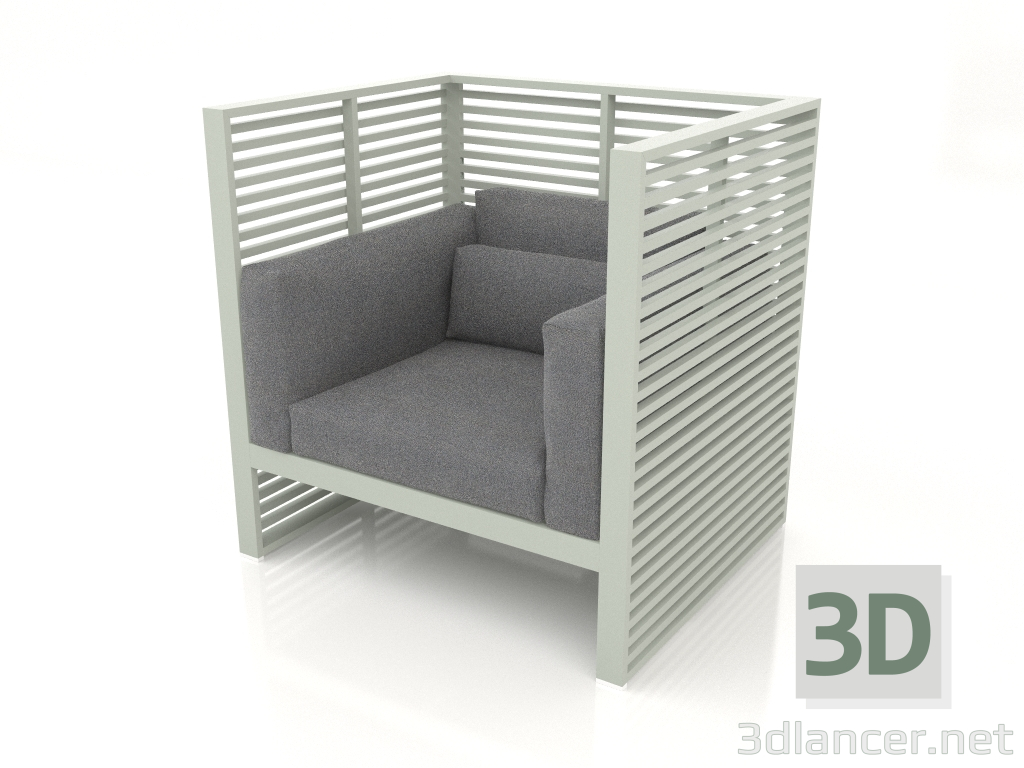 3d model Normando lounge chair with a high back (Cement gray) - preview