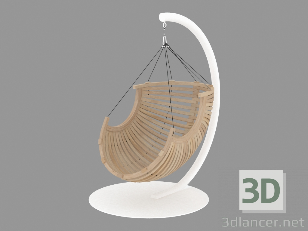 3d model Sillón colgante de madera - vista previa