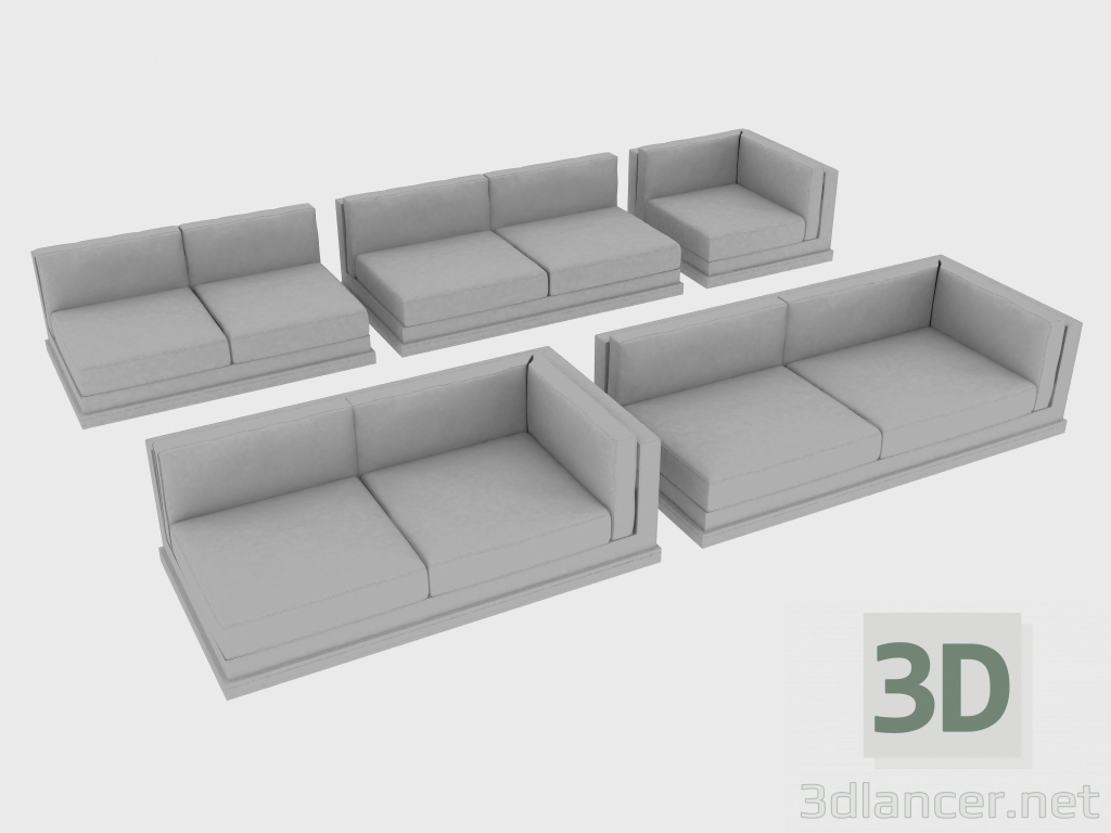 3d модель Елементи дивана модульного MASON – превью