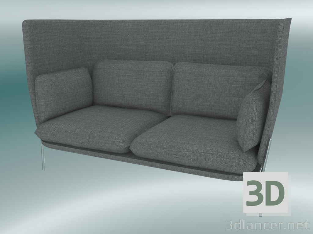 modello 3D Divano divano (LN6, 90x180 H 115 cm, gambe cromate, Hot Madison 724) - anteprima