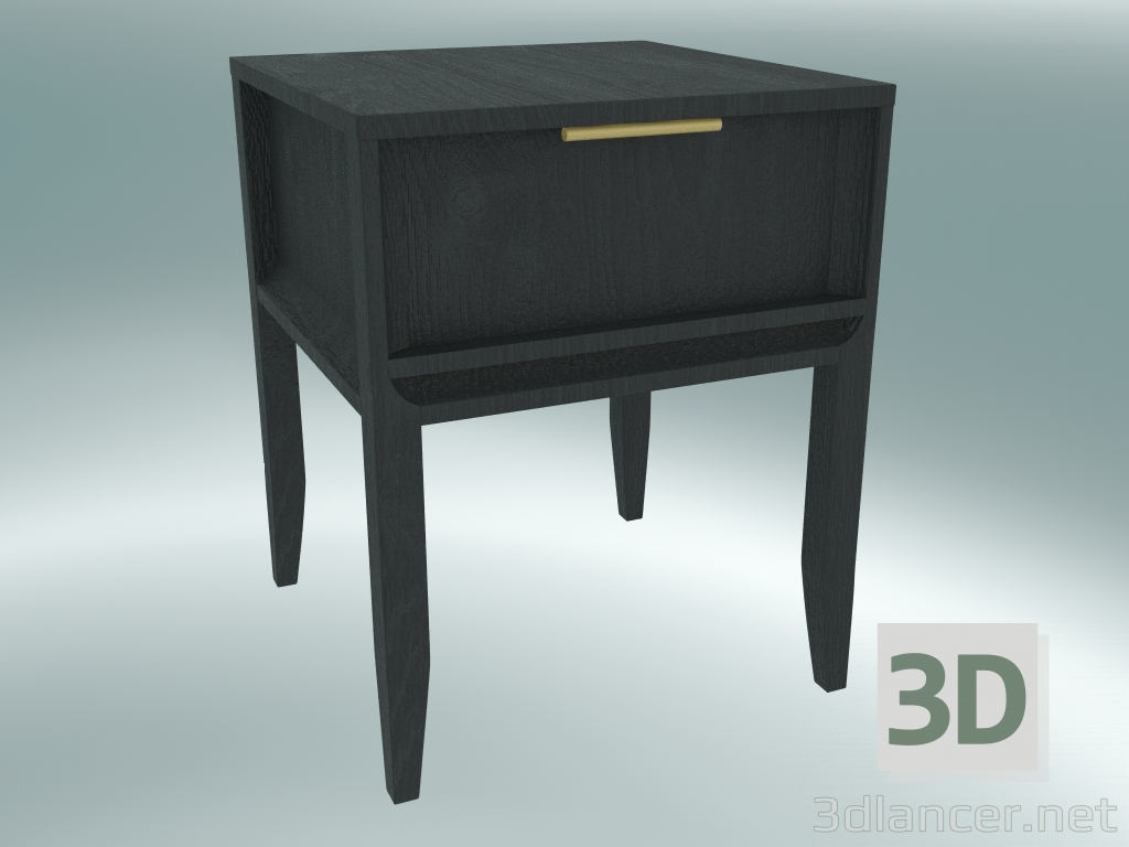 3d model Small bedside table (Dark Oak) - preview