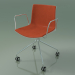 3d model Chair 0462 (4 castors, with armrests, with front trim, polypropylene PO00101) - preview