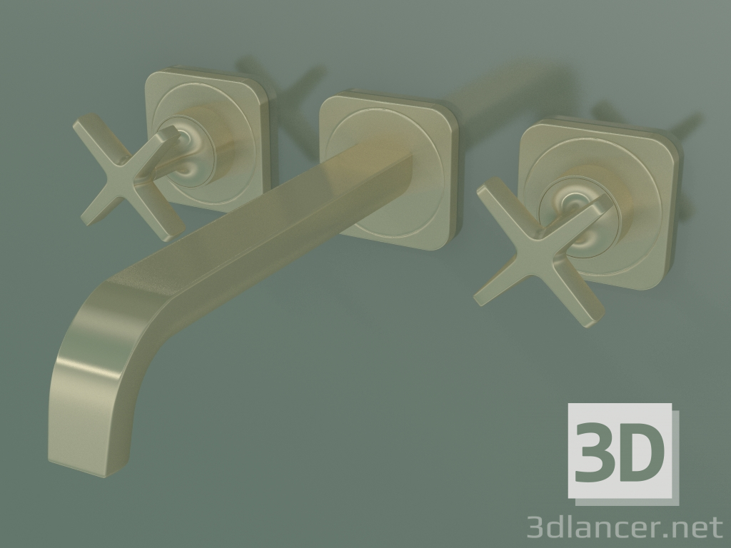 3D Modell 3-Loch-Waschtischmischer für verdeckte Installation (36107990, Polished Gold Optic) - Vorschau
