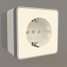 3d model Socket with grounding and shutters (ivory) - preview