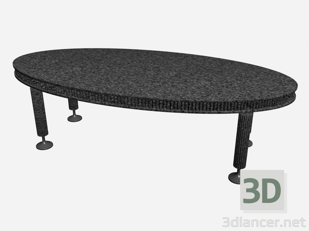 3d model Ruthy tavolo de escritorio (óvalo) - vista previa