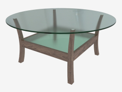 Mesa de centro con mesa de cristal (90x90x41)