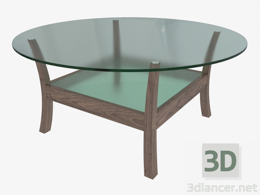 3d model Coffee table with glass table top (90x90x41) - preview