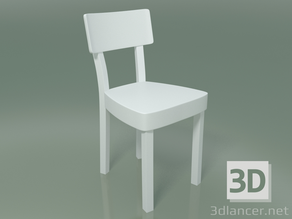 3D Modell Pulverbeschichteter Stuhl aus Aluminiumguss, Outdoor InOut (23, weiß lackiertes Aluminium) - Vorschau