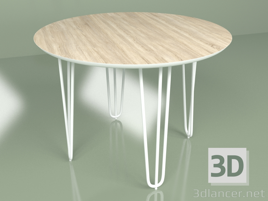 3d model Table Sputnik 100 cm veneer (white) - preview