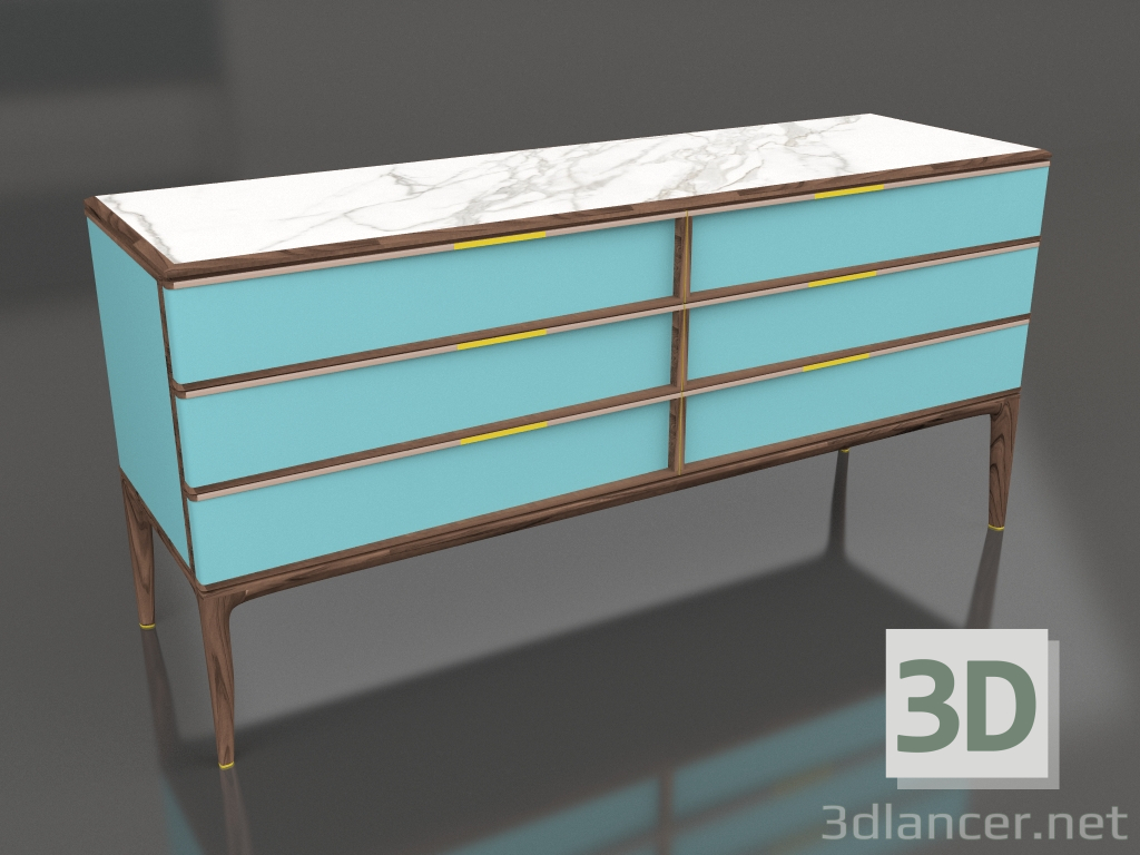 3d model Chest of drawers Oblique - preview