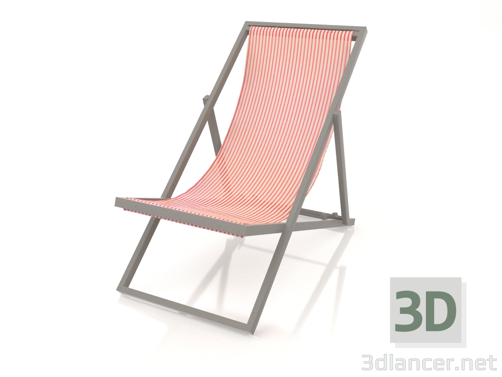 modello 3D Chaise longue (Grigio quarzo) - anteprima