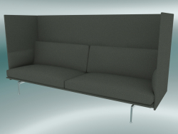 Triple sofa with high back Outline (Fiord 961, Polished Aluminum)