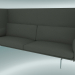3d model Triple sofa with high back Outline (Fiord 961, Polished Aluminum) - preview