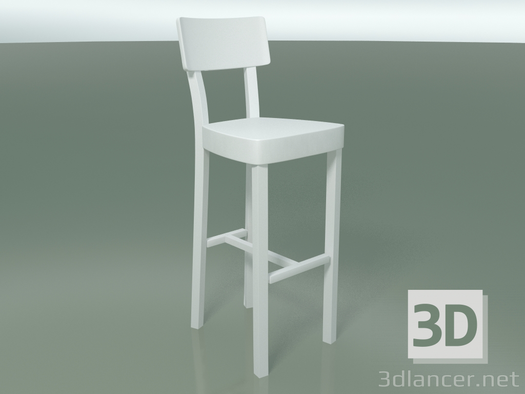 3d model Powder coated cast iron bar stool, outdoor InOut (28, White Lacquered Aluminum) - preview