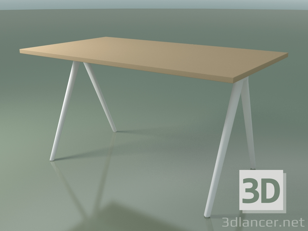 3D Modell Rechteckiger Tisch 5408 (H 74 - 79x139 cm, Laminat Fenix F03, V12) - Vorschau