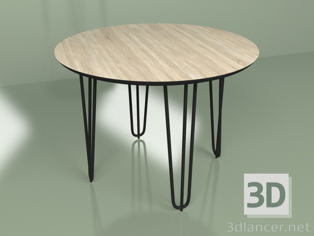 3D Modell Tisch Sputnik 100 cm Furnier (schwarz) - Vorschau