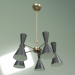 3d model Ceiling lamp Stilnovo Style 5 lights (black) - preview
