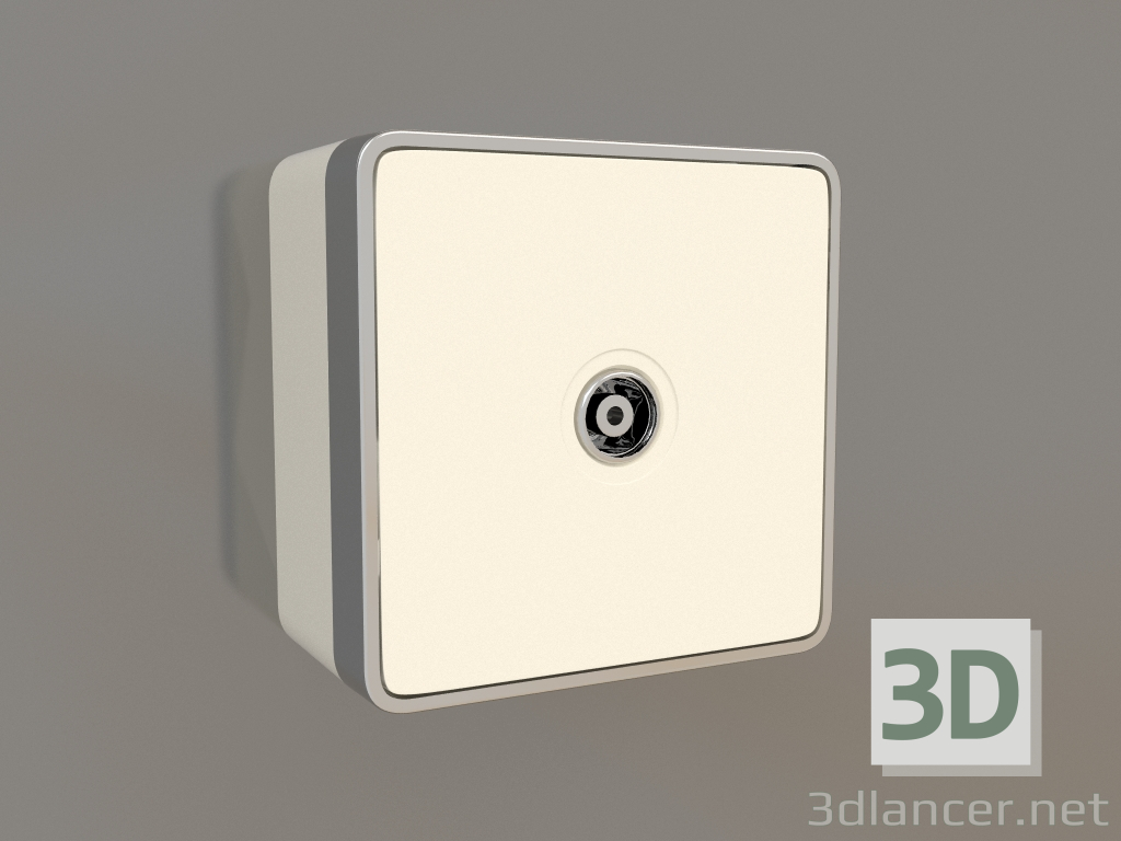 3d model TV socket (ivory) - preview