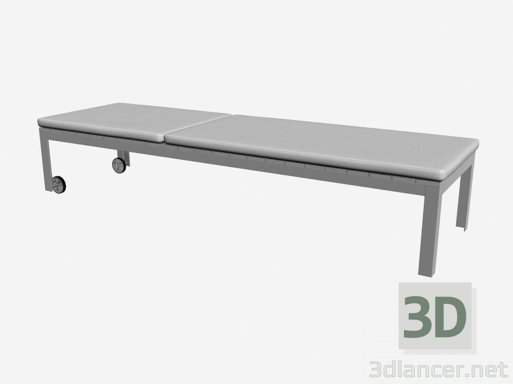 modèle 3D Chaise longue avec revêtement doux (tête de lit est omis, lumière) - preview