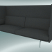 3d model Triple sofa with high back Outline (Hallingdal 166, Polished Aluminum) - preview