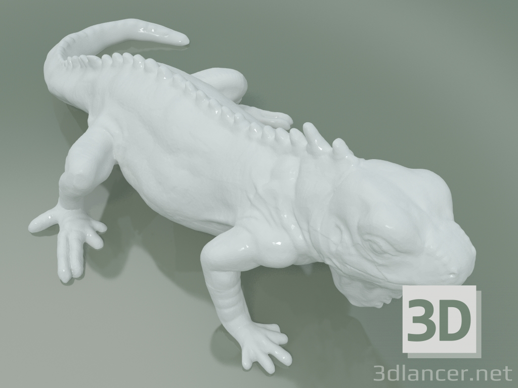 3D modeli Dekor Elemanı Seramik Igua (Beyaz) - önizleme