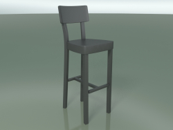 Powder coated cast iron bar stool, outdoor InOut (28, Gray Lacquered Aluminum)