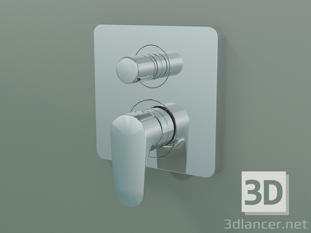 3D modeli Ankastre montaj için tek kollu banyo bataryası (34427000) - önizleme