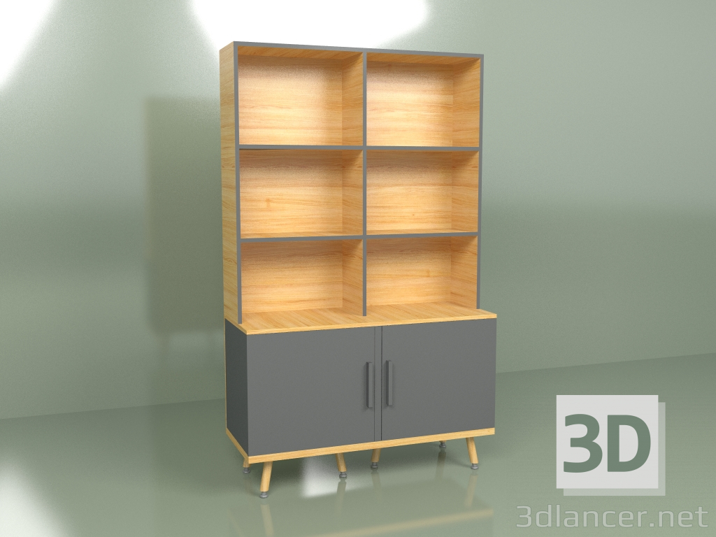 modello 3D Scaffalature Woodi (grigio scuro) - anteprima