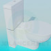 3D Modell Toilette im modernen design - Vorschau