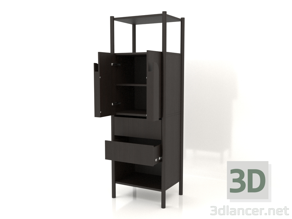 modèle 3D Rack ST 05 (ouvert, 600x450x1800, bois brun foncé) - preview
