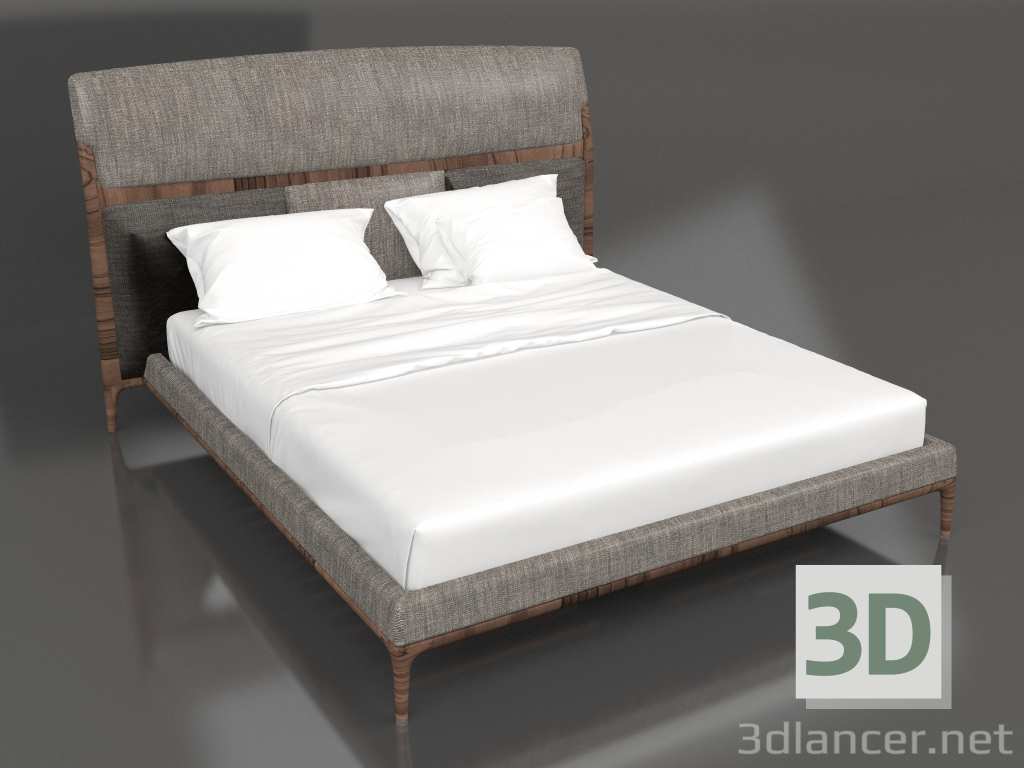 3D Modell Doppelbett morgen früh - Vorschau