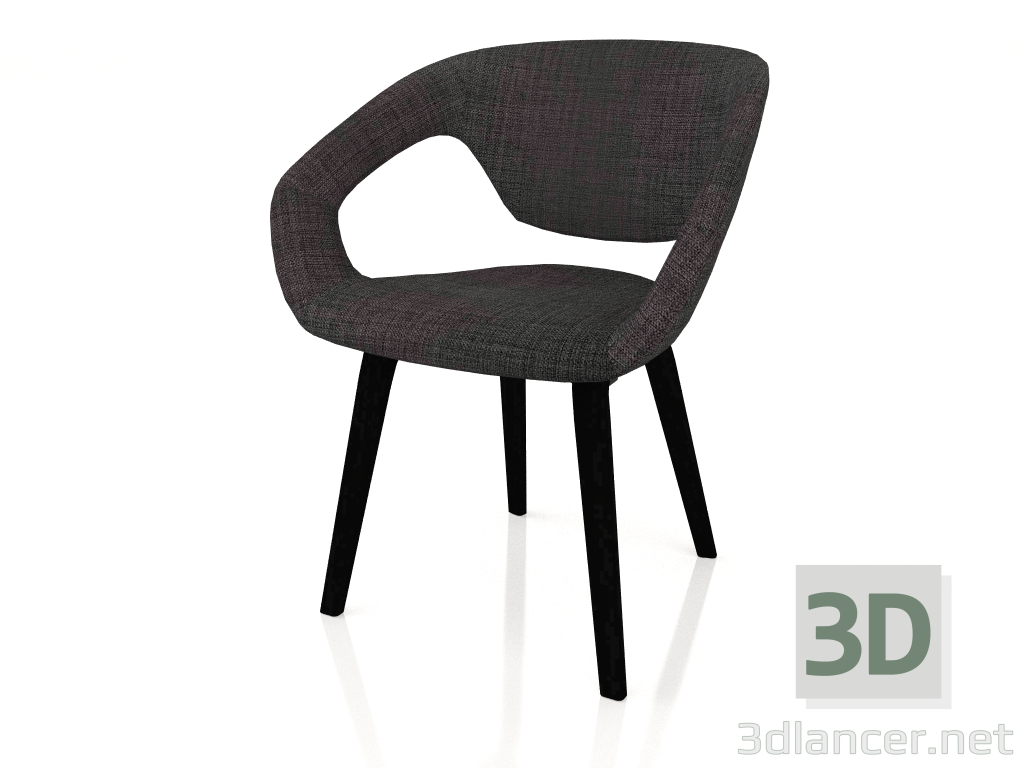 modèle 3D Chaise Flexback (Noir-Gris Foncé) - preview