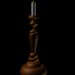 3d model candlestick with candle - preview