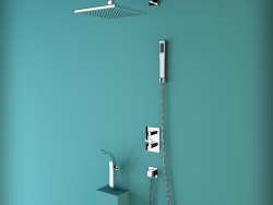 Conjunto de ducha, cuadro minimalista , en material cromados