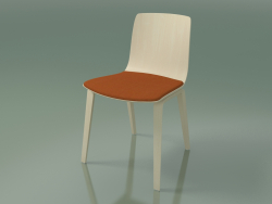 Stuhl 3978 (4 Holzbeine, mit einem Kissen auf dem Sitz, weiße Birke)