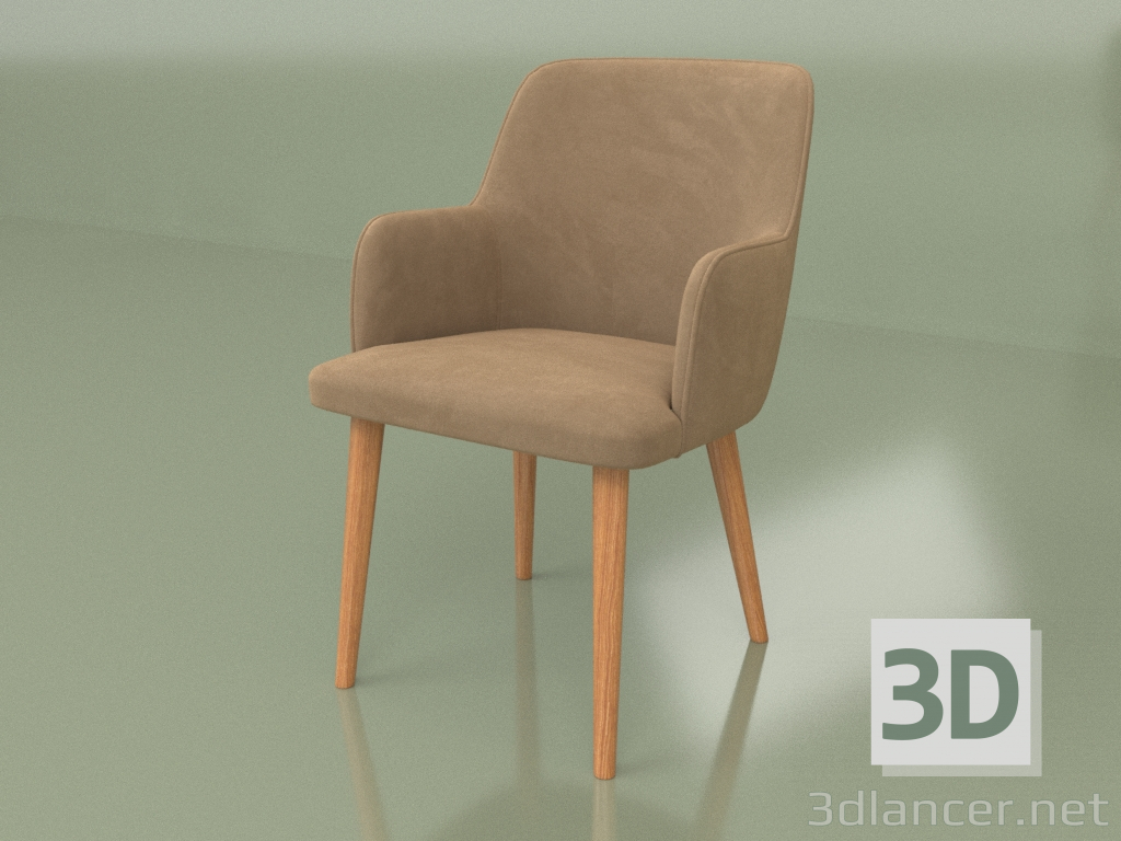 modèle 3D Chaise Santino XL (pieds Tin-101) - preview