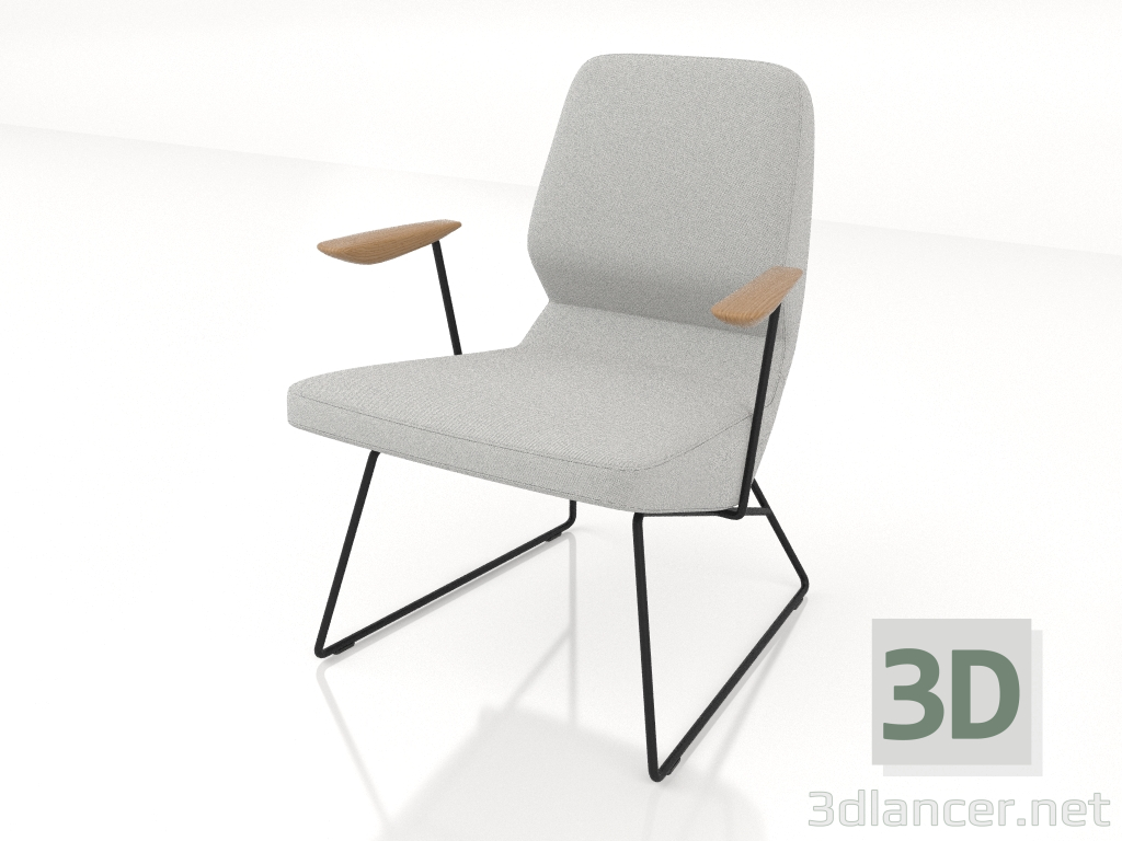 3D modeli D12 mm kaydıraklı kolçaklı koltuk - önizleme