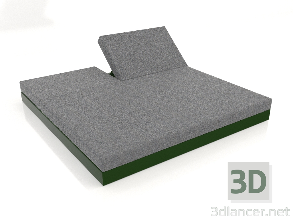 3D Modell Bett mit Rückenlehne 200 (Flaschengrün) - Vorschau