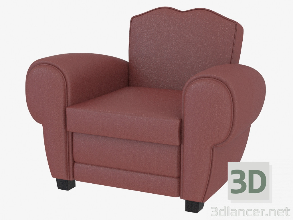 3d model Armchair leather in classic style Flavio - preview