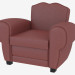 3d model Armchair leather in classic style Flavio - preview