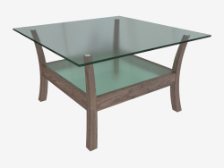 एक ग्लास टेबल टॉप (70x70x41) के साथ कॉफी टेबल