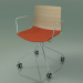 3d model Chair 0457 (4 castors, with armrests, with a pillow on the seat, bleached oak) - preview