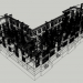 modello 3D di Edificio ad angolo a due piani 1-353-8 comprare - rendering